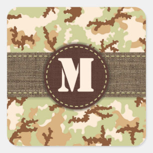 Desert camouflage square sticker