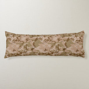 Desert Camouflage With Pebbles, Military, Army Body Cushion
