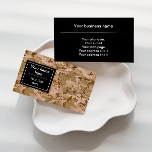 Desert Camouflage With Pebbles, Military, Army Business Card