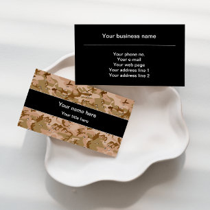 Desert Camouflage With Pebbles, Military, Army Business Card