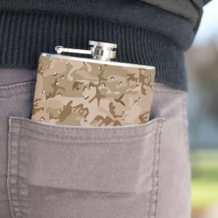 Desert Camouflage With Pebbles, Military, Army Hip Flask