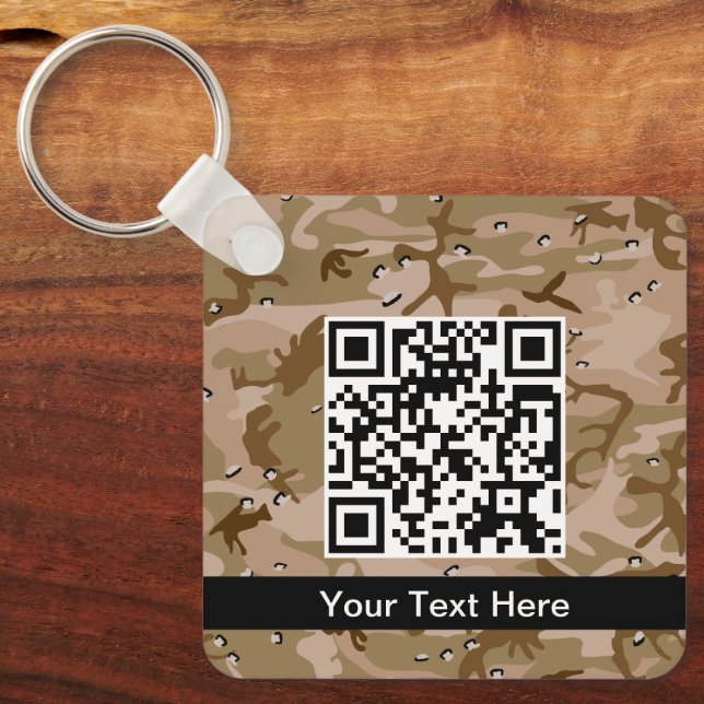 Desert Camouflage With Pebbles, Military, Army Key Ring (Front)