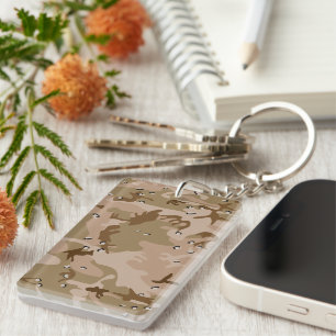 Desert Camouflage With Pebbles, Military, Army Key Ring
