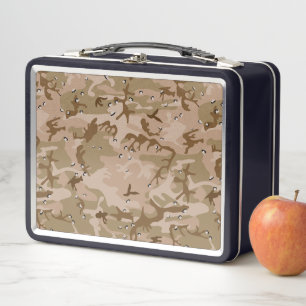 Desert Camouflage With Pebbles, Military, Army Metal Lunch Box