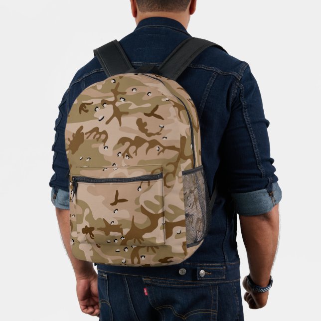 Desert Camouflage With Pebbles, Military, Army Printed Backpack (Insitu (Model))