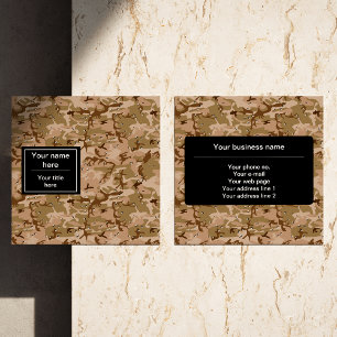 Desert Camouflage With Pebbles, Military, Army Square Business Card