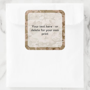 Desert Camouflage With Pebbles, Military, Army Square Sticker