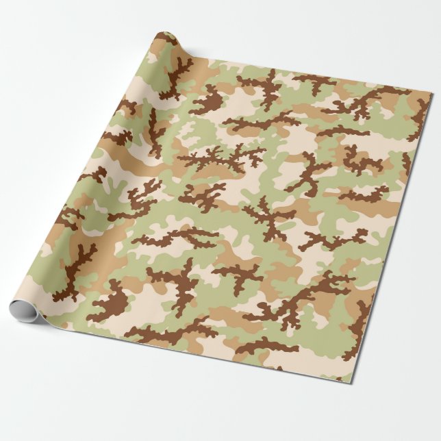 Desert camouflage wrapping paper (Unrolled)