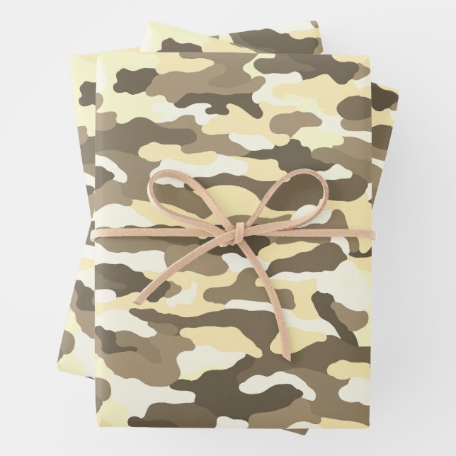 Desert Camouflage Wrapping Paper Sheet (In situ)
