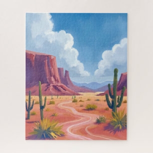 Desert Canyon Cactus Nature Landscape Jigsaw Puzzle
