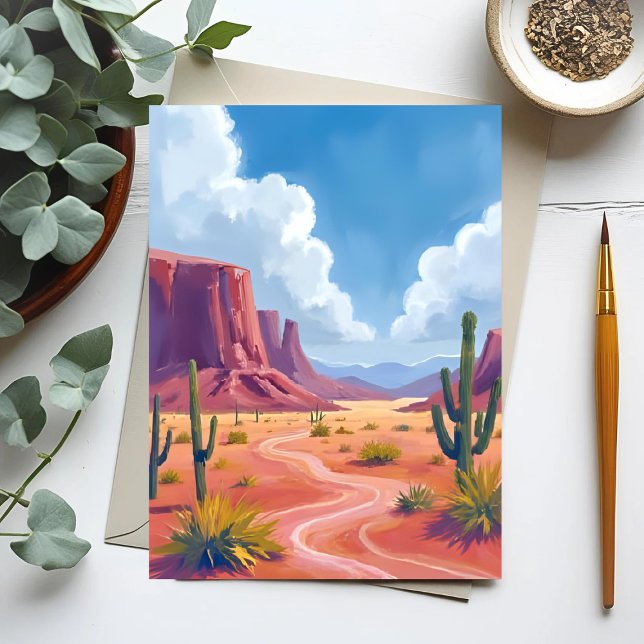 Desert Canyon | Cactus Nature Landscape Postcard (Creator Uploaded)