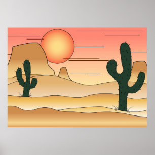 Desert Cartoon Poster