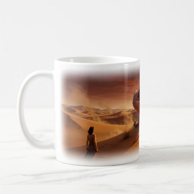 Desert Chameleon Mirage Sunset Fantasy Mug (Left)