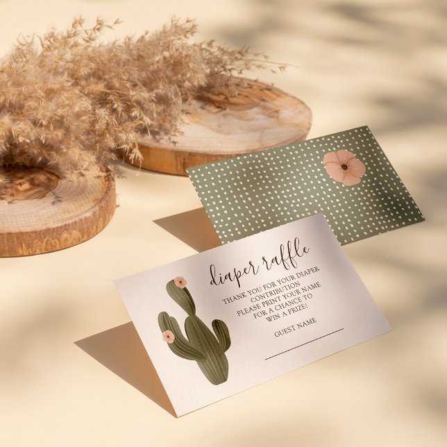 Desert Chic Diaper Raffle Enclosure Card (Diapers are classy with our desert chic diaper raffle card. Check our collection for matching items!)