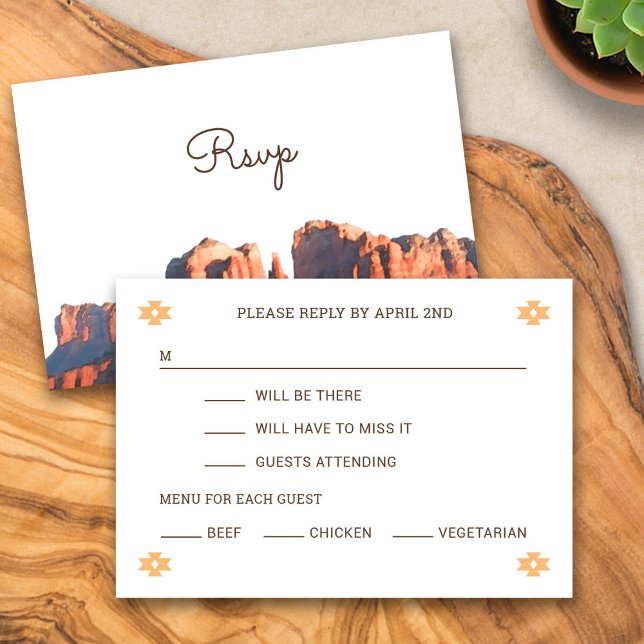 Desert Chic Sedona Response Card (Desert Chic Sedona RSVP)