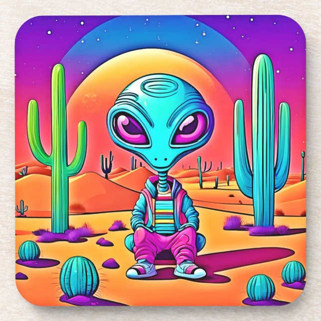 Desert Chillin' Alien Art Coaster (Front)