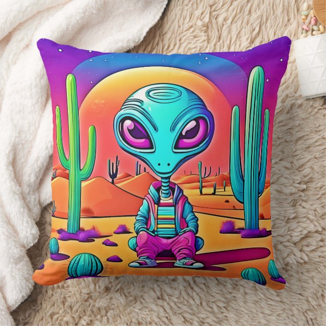 Desert Chillin' Alien Art Cushion (Blanket)