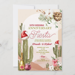 Desert Christmas 50th Wedding Anniversary Fiesta Invitation