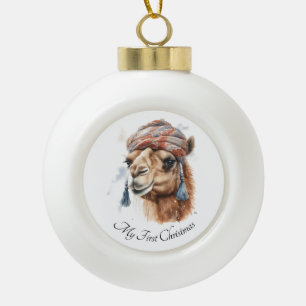 Desert Christmas Joy, custom Ceramic Ball Christmas Ornament