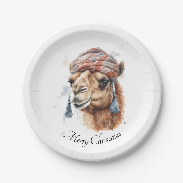 Desert Christmas Joy, custom Paper Plate (Front)
