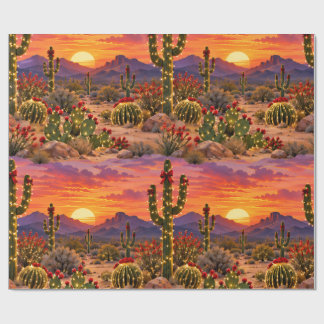 Desert Christmas Sunset Wrapping Paper