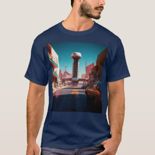 Desert City Mid Century Retro Futurism Futuristic  T-Shirt