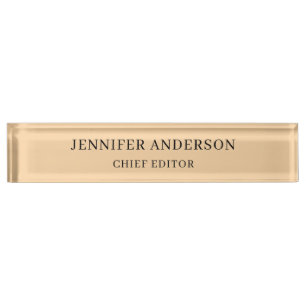 Desert Color Professional Modern Plain Minimalist Nameplate