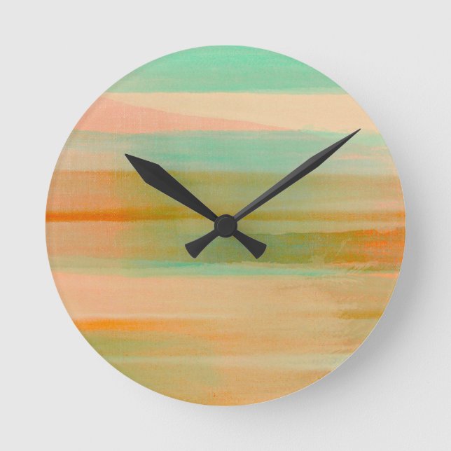 Desert Colours Southwest Sunset Aqua Orange      Round Clock (Front)