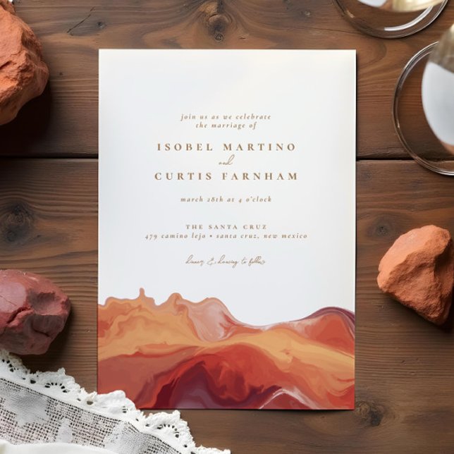 Desert Colours Terracotta Southwest Wedding Invitation (Creator Uploaded)