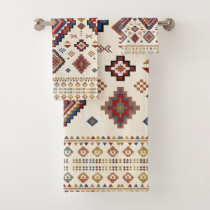 Desert Confetti Nomad – Vibrant Tribal Moroccan Bath Towel Set