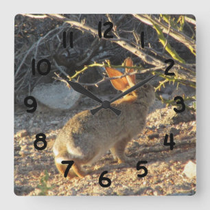 Desert Cottontail Rabbit Clock
