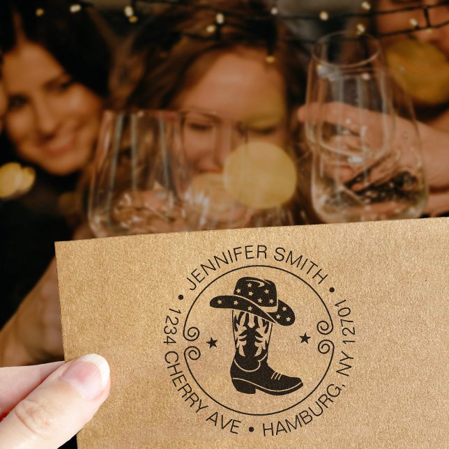 Desert Cowgirl Last Rodeo Bachelorette Party Rubber Stamp (Creator Uploaded)