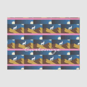 Desert Coyote Howling Full Moon Thunder_Cove Tissue Paper