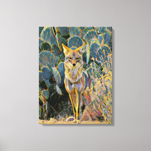Desert Coyote Sentry Canvas Print