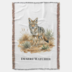 Desert Coyote Southwest Ranch Comfort Throw Blanket
