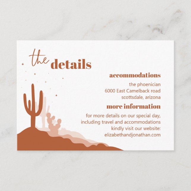 Desert Details Enclosure Card (Front)