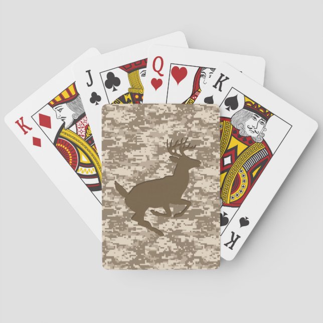 Desert Digital Camouflage Deer Camo Pattern Playing Cards (Back)
