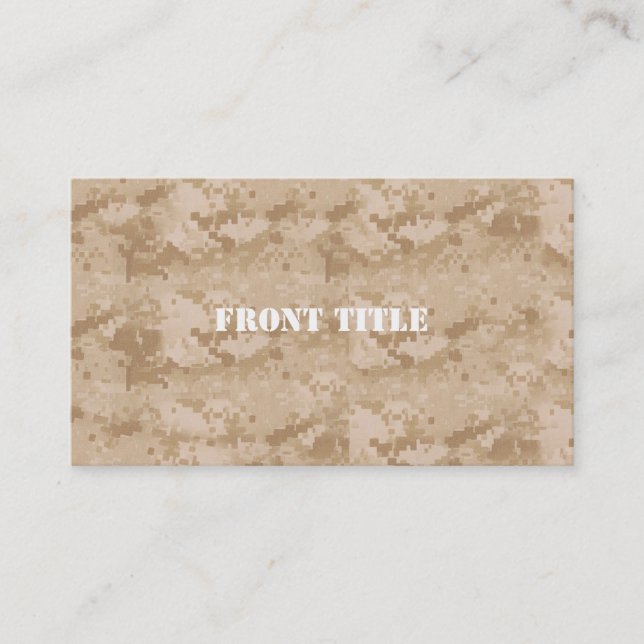 Desert Digital Military Pattern Business Card (Front)