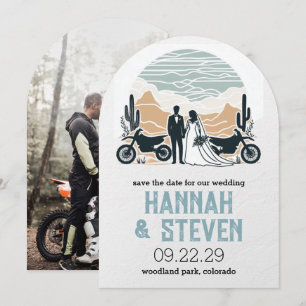 Desert Dirtbike Couple Wedding Save The Date