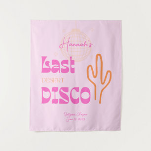 Desert Disco Bachelorette Photo Backdrop Pink  Tapestry