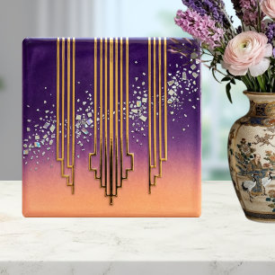 Desert Disco Lattice CrystalOmbre Diamond & Orange Ceramic Tile