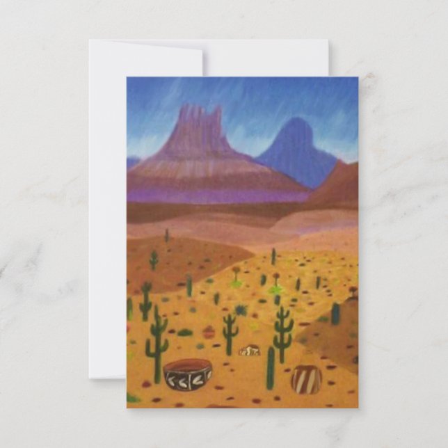 Desert Dreams Colour Pencil Drawing Card (Front)