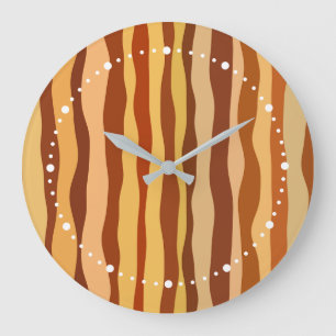Desert Dreams Gold Burnt Orange Sienna Large Clock
