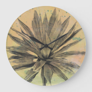 Desert Dreams   Green Plant Large Clock