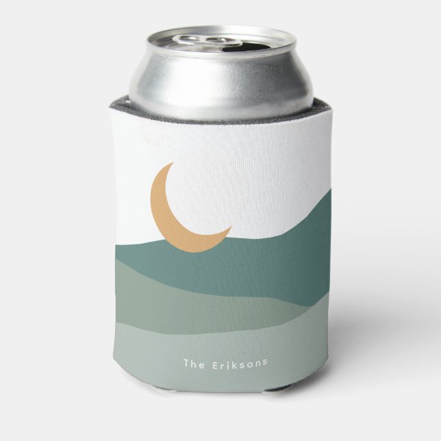Desert Dreams Minimalist Sun and Moon Can Cooler (Can Back)