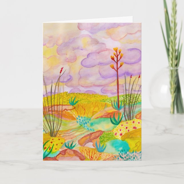 Desert Dreams Watercolor New Mexico CUSTOM Card (Front)