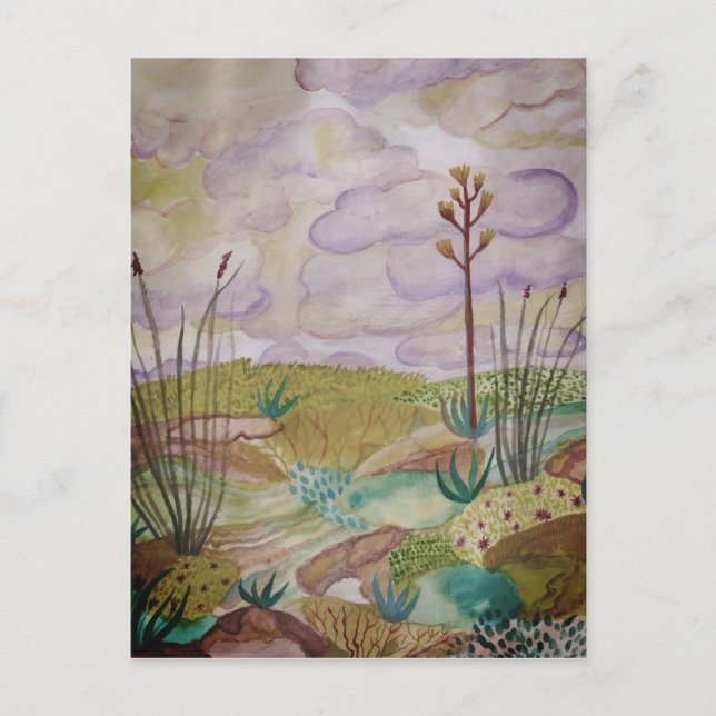 Desert Dreams Watercolor New Mexico Postcard (Front)