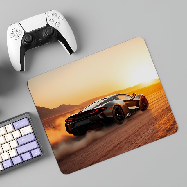 Desert Dune Racer: Supercar Sunset Adventure Mouse Pad (Creator Uploaded)