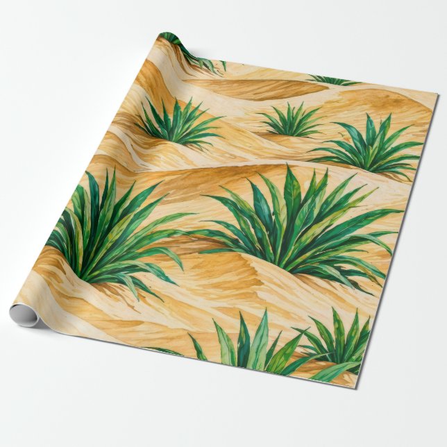 Desert Dunes Agave Pattern Wrapping Paper (Unrolled)