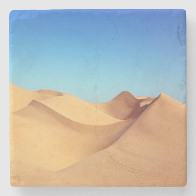 Desert dunes photo stone coaster (Front)